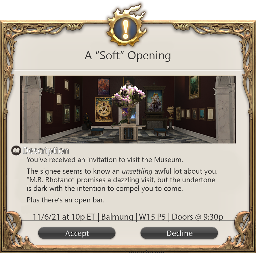 Soft Opening - Quest Accepted